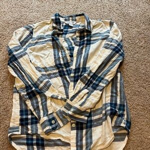 Old Navy Blue and Cream Striped Shirt